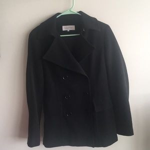 Black Calvin Klein Double Breasted Pea Coat